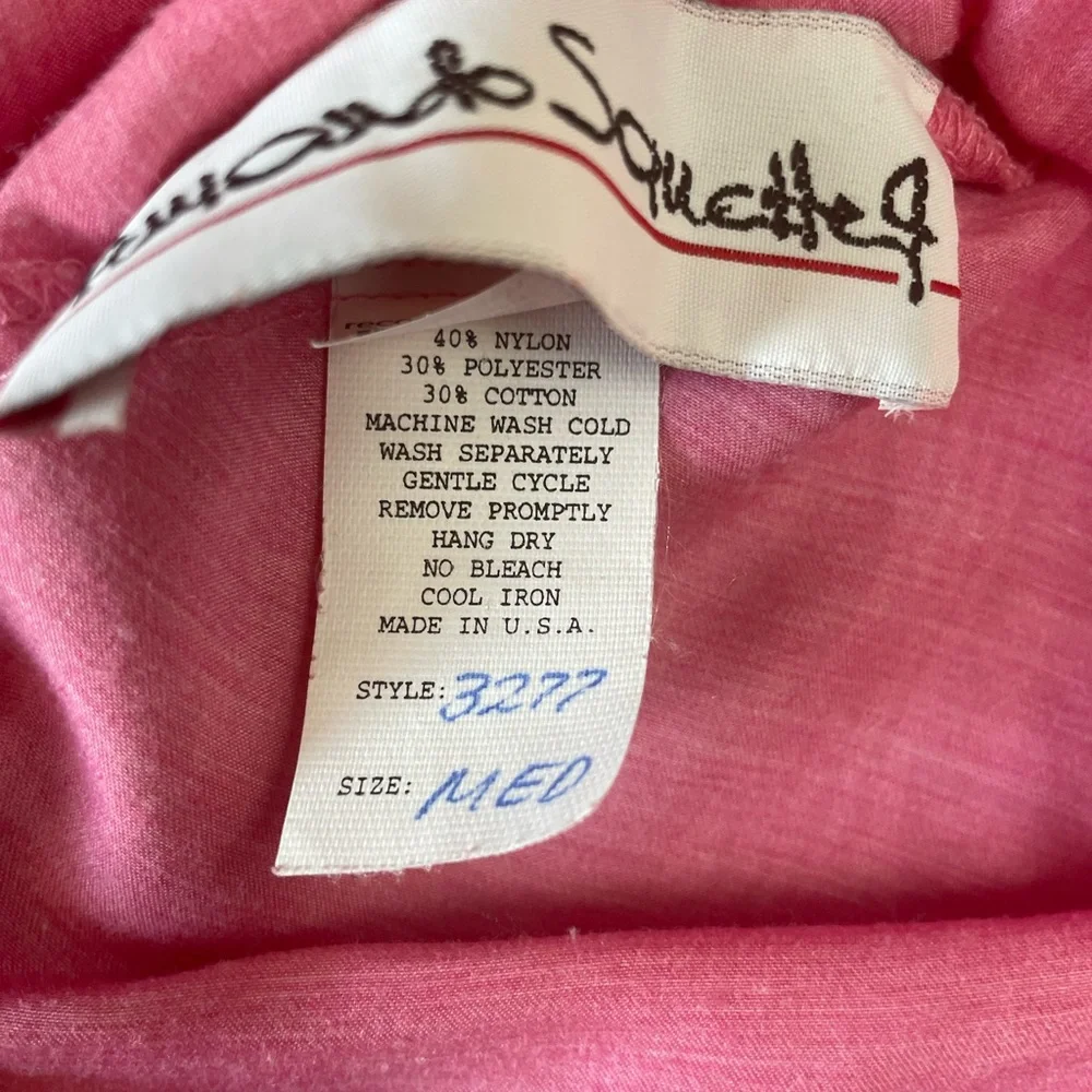 Vintage Designer Fernando Sanchez Pink Ornate Lace Detail Maxi Slip Dress Gown - Picture 15 of 15